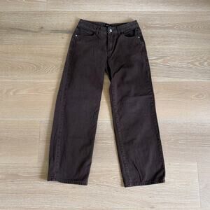 White Fox Jeans Wide Leg Low Rise Size S Brown